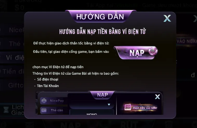 Quy trình chuẩn nạp tiền bằng ví điện tử tại 789Club.